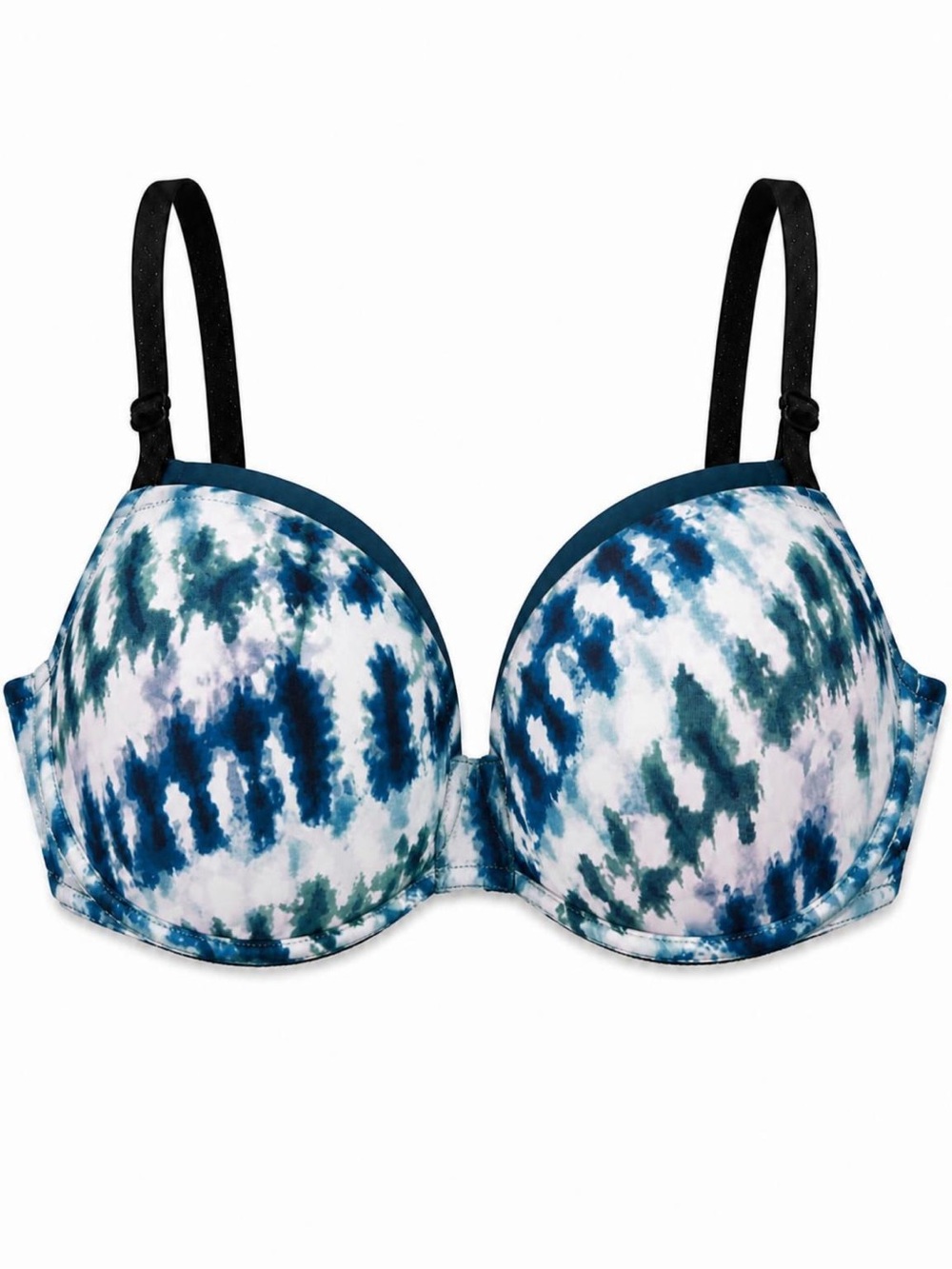 PINK Victoria's Secret Blue & Teal Tie-Dye Push-Up Bra-36DD(E)